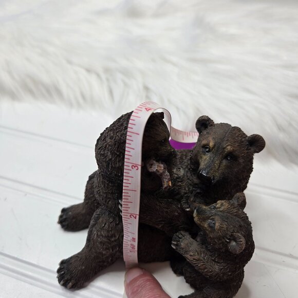 Mama Bear & Cubs Cuddling Playing Figurine Resin 4 X 4.75 X 3.25” Mother Baby - Picture 8 of 10
